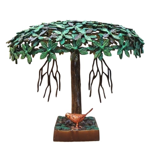 Brass Showpiece Bargad Tree Statue - 17*17*15.5 Inch (BS1880 D)