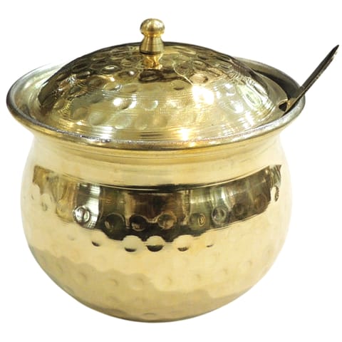 Pure Brass Mishri Pot for Pooja & Kitchen Storage (BC204 B)