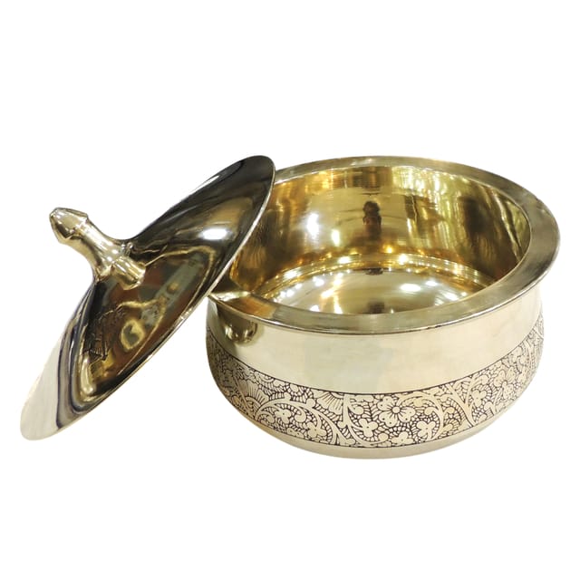 Bronze Handi Cookware - Traditional Bronze Vessel, Compact Size - 6.5*6.5*5.2 Inch (BC211 D)