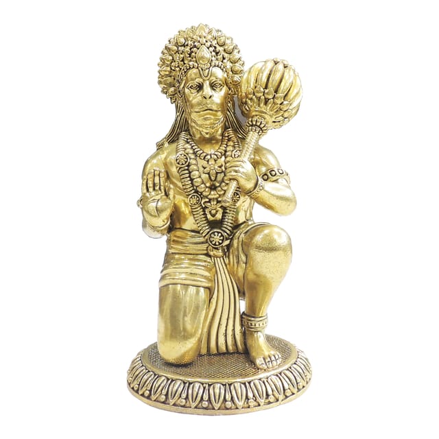 Brass Hanuman Ji Idol Statue for Home Temple, Large Size - 4.5*4.5*8.5 Inch (BS1735 L)