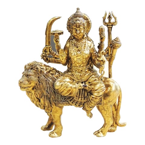 Brass Durga Ji Idol Statue - Small Size for Home Temple - 2.5*1*3 Inch (BS1922 F)