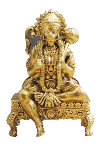 Brass Hanuman Ji Chowki Idol Statue for Pooja Room - 1.5*1*2.5 Inch (BS1927 G)