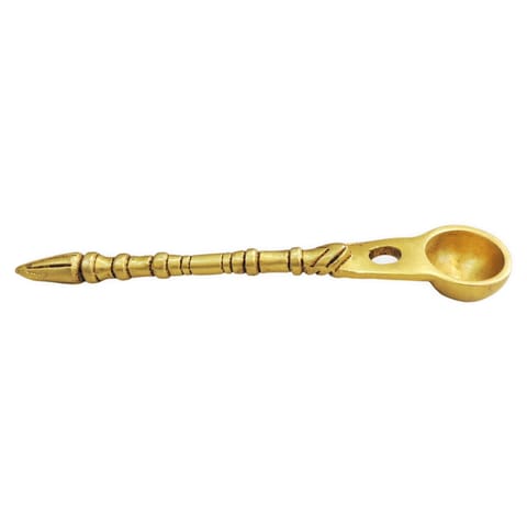 Brass Ghee Spoon for Pooja & Kitchen Use - 7.5*1.2*0.5 Inch (BS1944 C)
