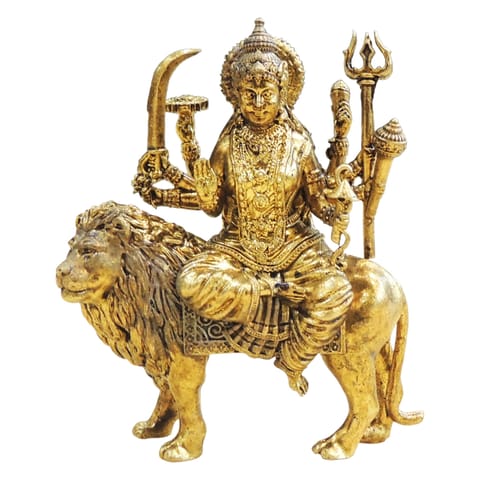 Brass Durga Ji Idol Statue - Small Size for Home Temple - 2.5*1*3 Inch (BS1922 F)