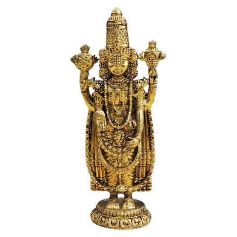 Brass Balaji Idol Statue - Compact Size for Pooja Room - 1.7*7*5 Inch (BS1921 F)