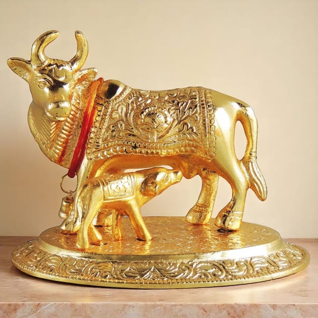 Showpiece Cow Statue - 5.3*4.2*4.4 inch (AS073 G)