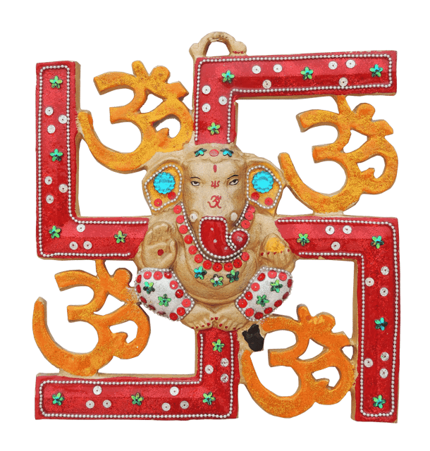 Aluminium Wall Hanging Showpiece Satya With Ganesh - 11*1*11.5 inch (AS249 C)