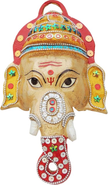 Showpiece Ganesh Wall Hanging Coloured - 5.7*2*10.2 inch (AS251 B)