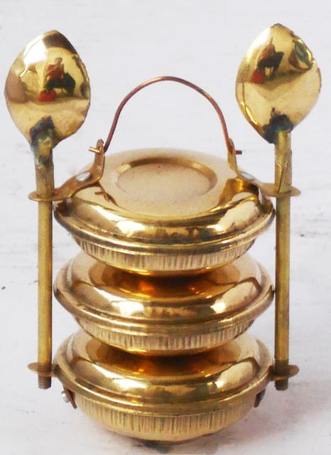 Brass Lunch Box Small Miniature Toy For Children Playing - 2*2*3.5 inch (Z335 C)