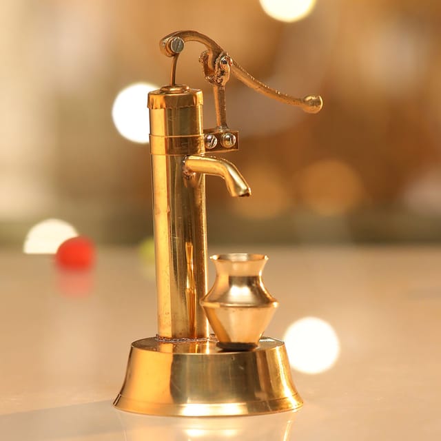 Brass Hand Pump Nal Miniature Tory fo Children Playing In Working Conditions - 3*3*5 inch (F037)