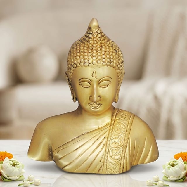 Brass Showpiece Buddha Half Statue  - 5.5*2.5*6 inch (BS1073 F)