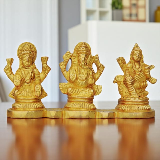 Brass Showpiece LGS On Same Base God Idol Statue - 4*1*2 inch (BS644)