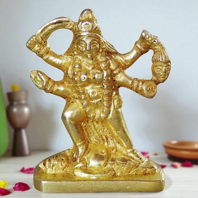 Brass Showpiece Kali Maa God Idol Statue  - 2*1*2.5 inch (BS1049 C)