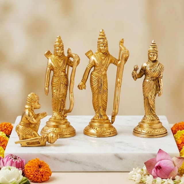 Brass Showpiece Ram Darbar God Idol Statue  - 7*2*5.5 inch (BS1098 A)
