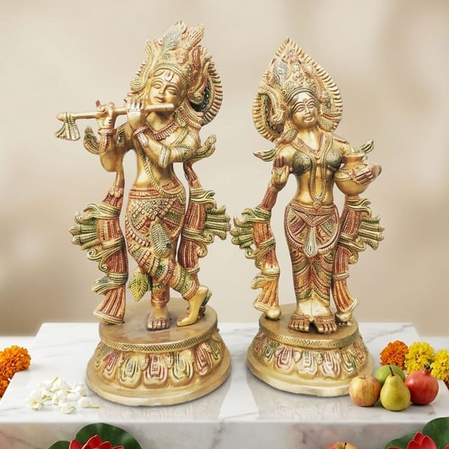 Brass Showpiece Radha Krishna God Idol Statue  - 12*5.3*13 inch (BS616 A)