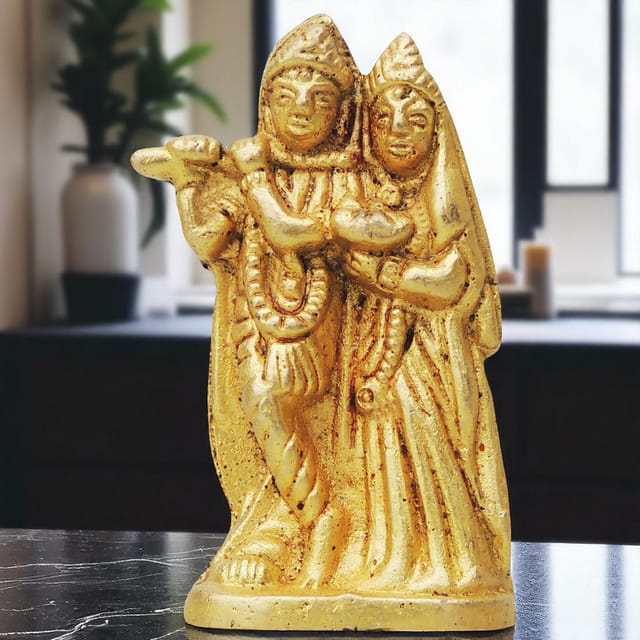 Brass Showpiece Radha Krishna God Idol Statue  - 1.5*1*2.2 inch (BS855 A)