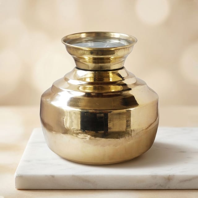 Brass Matka, 5 Liter - 9*9*9 inch (Z418 E)