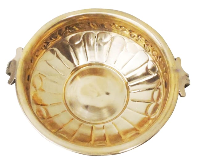Brass Urli Decorative Flower holder - 10*10*3.8 inch (F574 C)