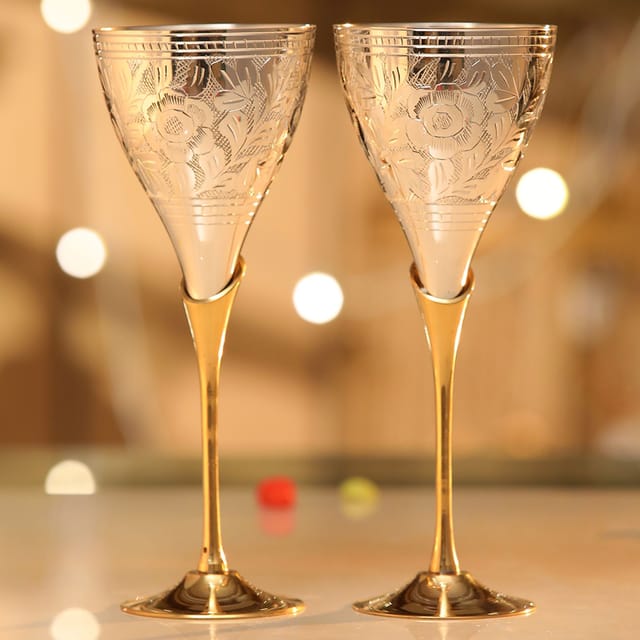 Goblet 2 pcs Pakij With Silver Finish (B078)