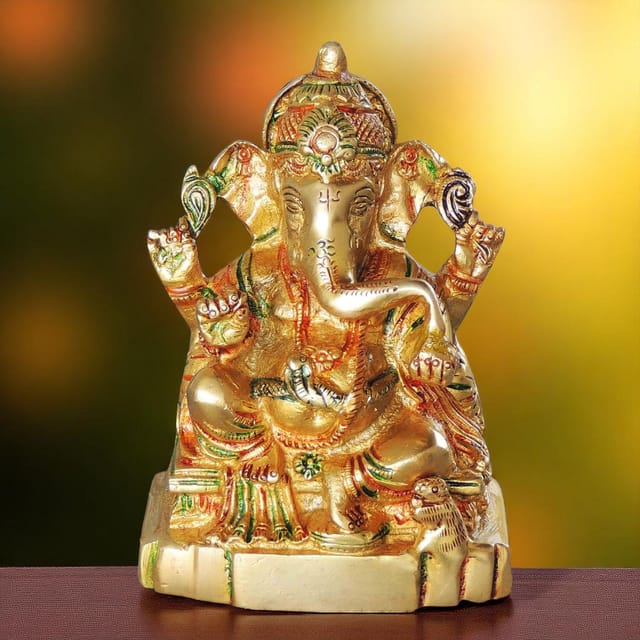 Brass Ganesh Colour -4*2.4*5.5 Inches (BS1065 G)