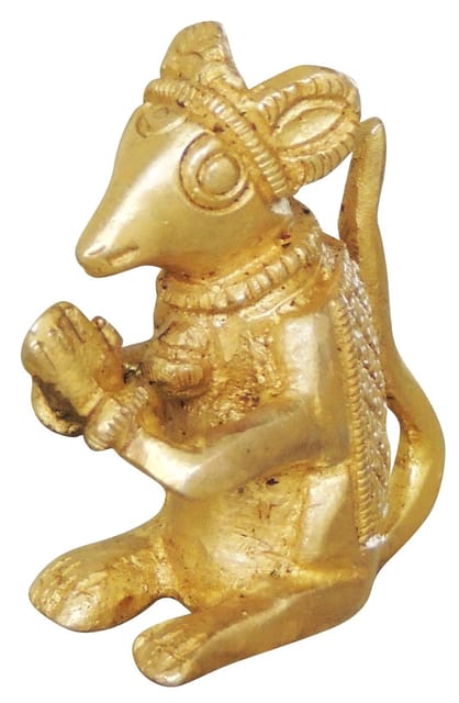Brass Ganeshji Chuha ( Rat Mouse Chooha) Statue - 1*2*2 Inch (BS1051 C)