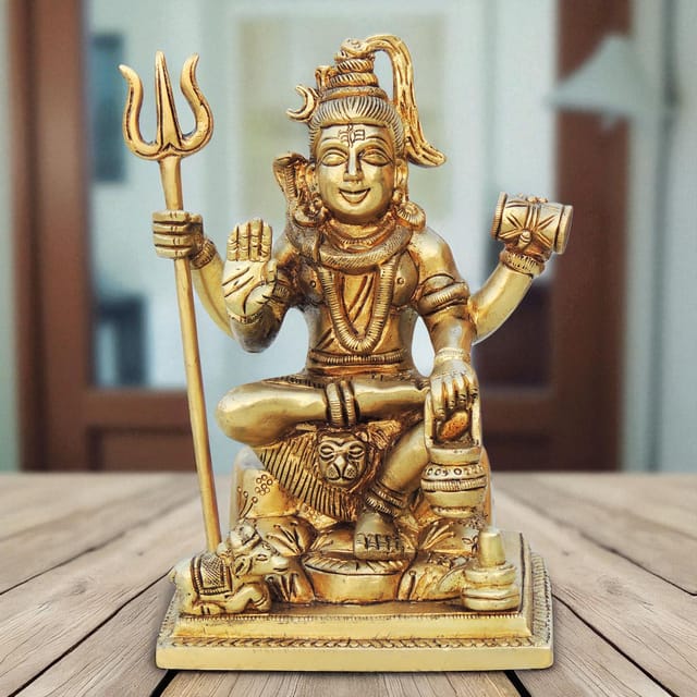 Brass Showpiece Shiv Ji God Idol Statue - 4.5*3*6 Inch (BS1340 C)