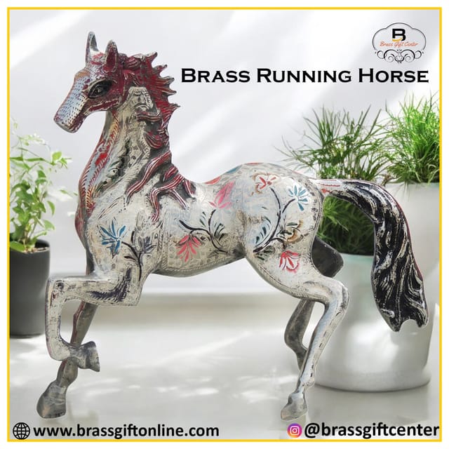 Brass Showpiece Horse Statue - 11*3*11 Inch (AN031)