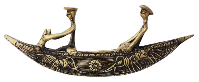 Brass Showpiece Boat Statue - 12*2*4.5 Inch (BS1387 B)