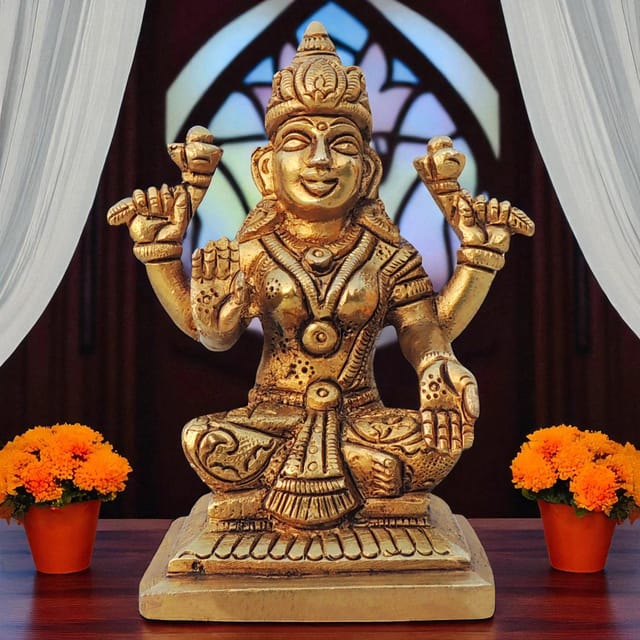 Brass Showpiece Laxmi Ji Statue - 3.2*2.1*4 Inch (BS1335 L)