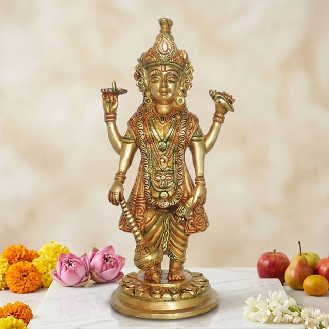 Brass Showpiece Vishnu Ji God Idol Statue - 4.5*3.5*9.5. Inch (BS1412 V )