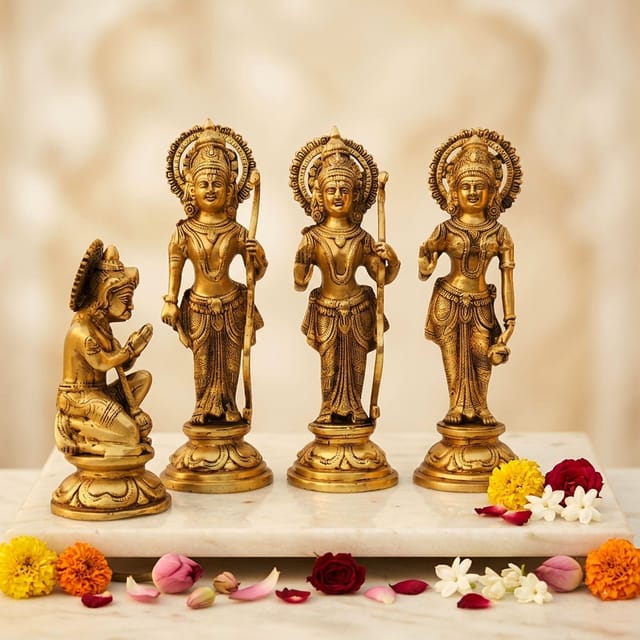 Brass Showpiece Ram God Idol Statue - 4*4*12.5 Inch (BS1395 H)