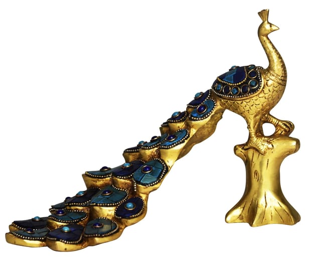 Brass Home Decor Showpiece Peacock Statue - 9*5*7 Inch (BS1515 B)
