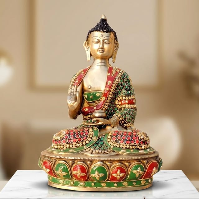 Brass Showpiece Buddha Ji God Idol Statue - 8*5*12 Inch (BS1547 F)