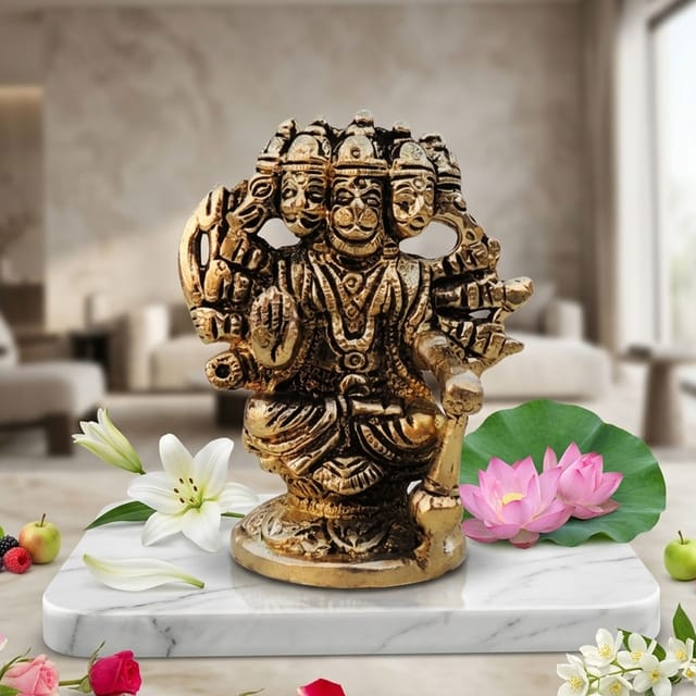 Brass Showpiece Panchmukhi Hanuman Ji Statue idol  - 3*1.7*3.5 Inch (BS1528 C)
