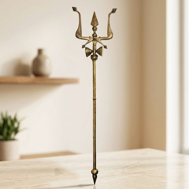 Brass Trishul - 28.5*7.5*116 Inch (Z138 X)