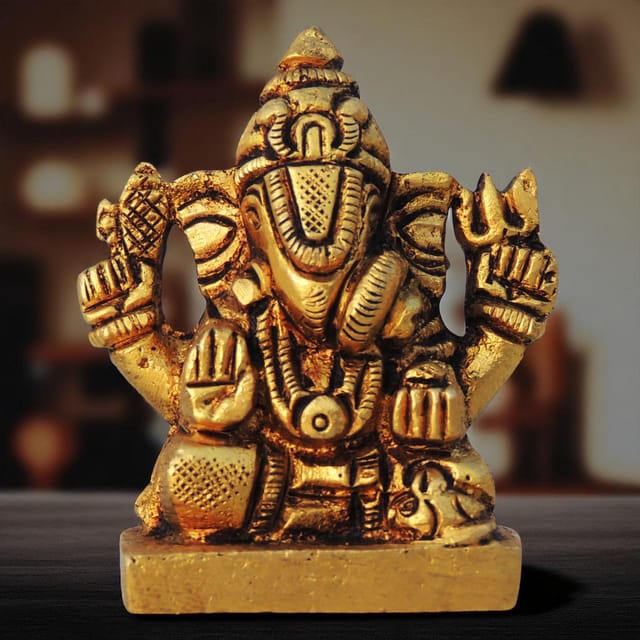 Brass Showpiece Dagdu Ganesh Ji God Idol Statue - 1.7*1.2*2 Inch (BS1610 C)