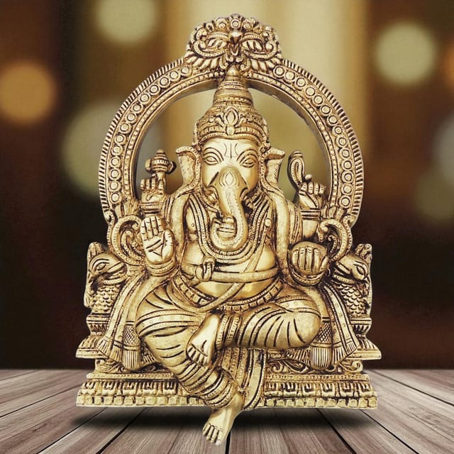 Brass Showpiece Ganesh Ji God Idol Statue - 8*1.5*11.5 Inch (BS1640 D)