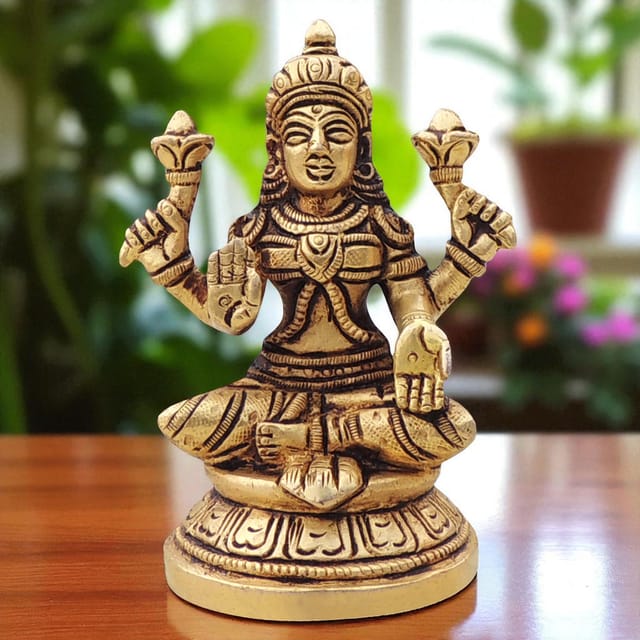 Brass Showpiece Laxmi Ji God Idol Statue - 2.5*2*3.5 Inch (BS1461 L)