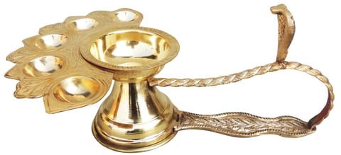 Brass Ganga Arti 5 Bati (F721 C)