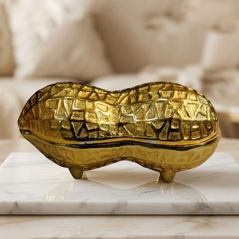 Aluminium Decorative Peanut Shape Dry Fruit Box No. 1 - 4.2*2*2 Inch (AT067 A)