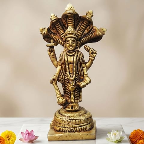 Brass Showpiece Vishnu God Idol Statue - 3*1.7*5 Inch (BS1759 C)