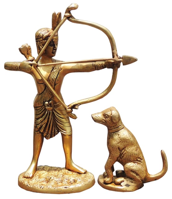 Brass Showpiece eklavya God Idol Statue - 6.5*2.7*9 Inch (BS1740 D)