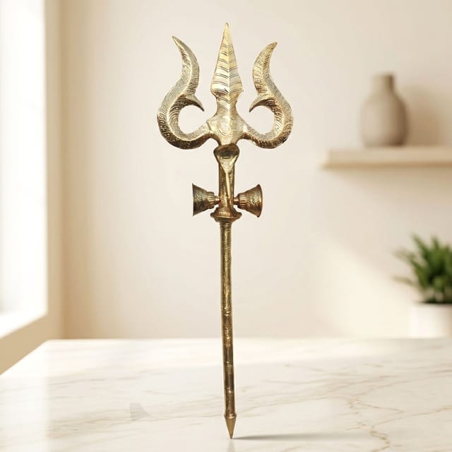 Brass Trishul - 19.5*5.5*60 Inch (Z622 I)
