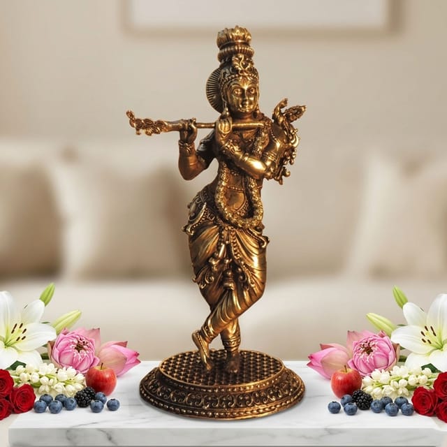 Brass Showpiece Krishna God Idol Statue - 3*2*6.2 Inch (BS1806 C)