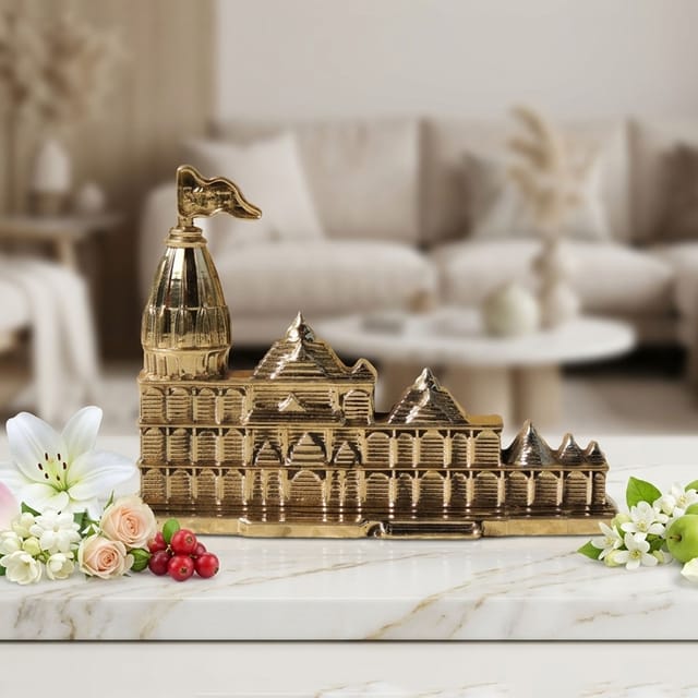 Brass Decorative Ram Mandir Statue - 4*1*3 Inch (F779 C)