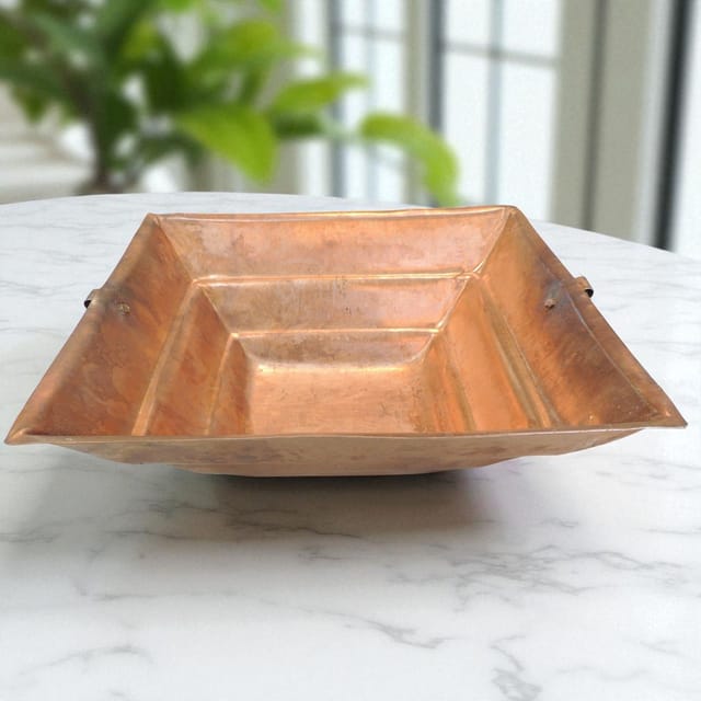 Copper Hawan Kund - 10*10*3.5 Inch (Z294 F)