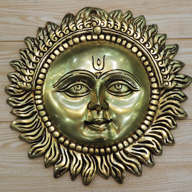 Brass Wall Hanging Showpiece Sun, Suraj Statue - 10*1*10 Inch (BS1843 G)