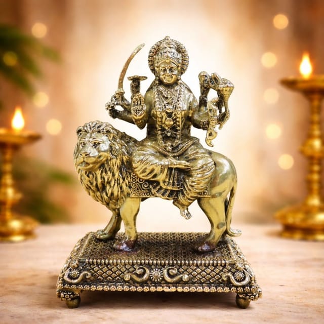 Brass Showpiece Durga Ji God Idol Statue - 3.5*2.2*4.7 Inch (BS1860 C)