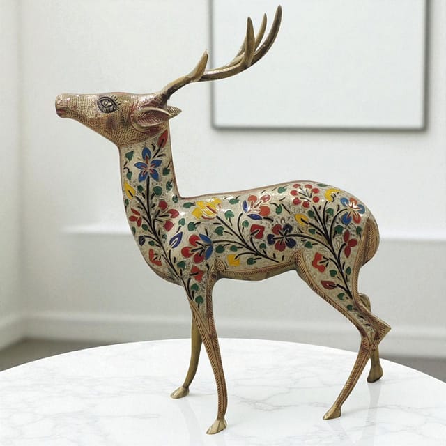 Brass Home Decorative Deer Showpiece Statue - 20*11.5*26 Inch (AN270 C)