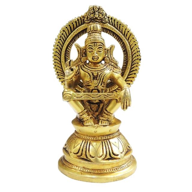 Brass Showpiece Ayyappan Statue - 4*3.2*7.2 Inch (BS1896 D)